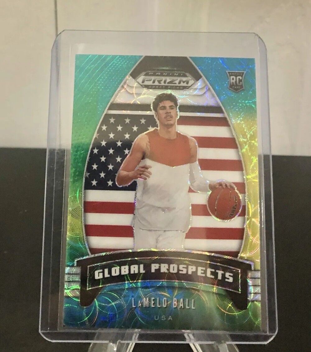 2020 Prizm Draft Picks LAMELO BALL RC Global Prospects Blue Yellow Green Choice